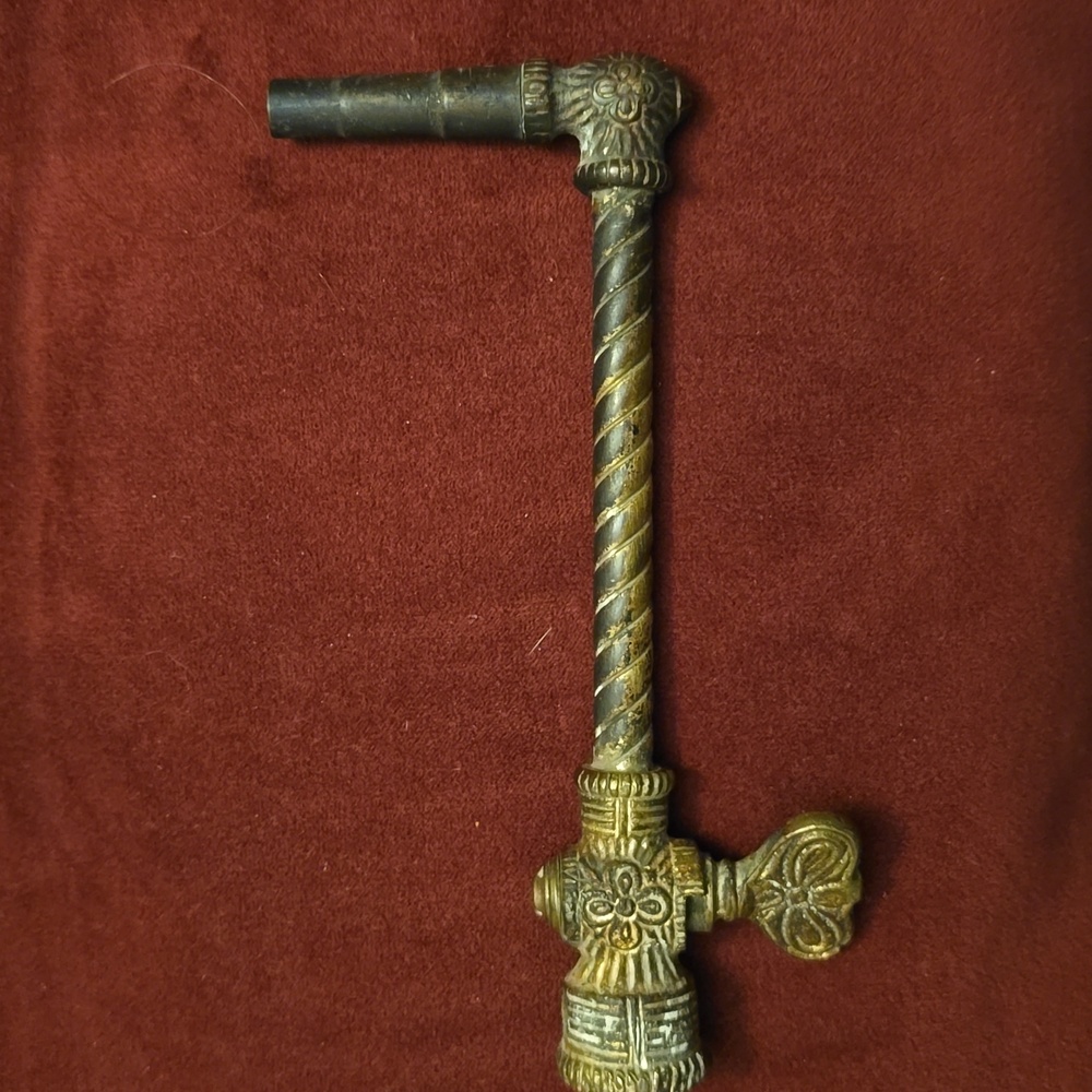 Antique Ornate Victorian Brass Valve Fitting Late 1800s Gas Lamp
